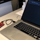 The relay device plugged into a laptop.